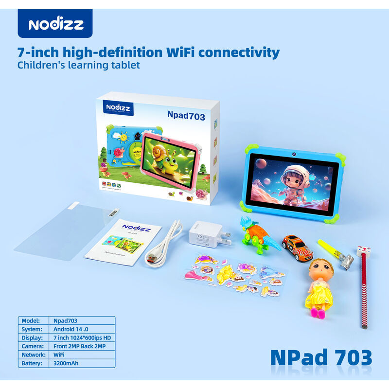 جهاز Npad703 اللوحي الجديد للأطفال بنمط كرتوني، شاشة 7 بوصة، نظام أندرويد، ألعاب تعليمية، هدية مثالية للأطفال، من شركة Shenzhen Weihong Technology Co., Ltd.