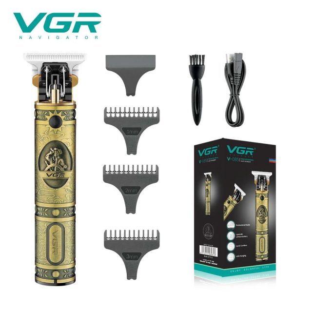 ماكينة حلاقة الشعر VGR V085 الاحترافية القابلة لإعادة الشحن للعناية الشخصية، بتصميم كلاسيكي، مزودة بمقص نقش USB، وأداة تشذيب T9، وخاصية تقليل طول الشعر، من إنتاج شركة Shenzhen Weihong Technology Co., Ltd.