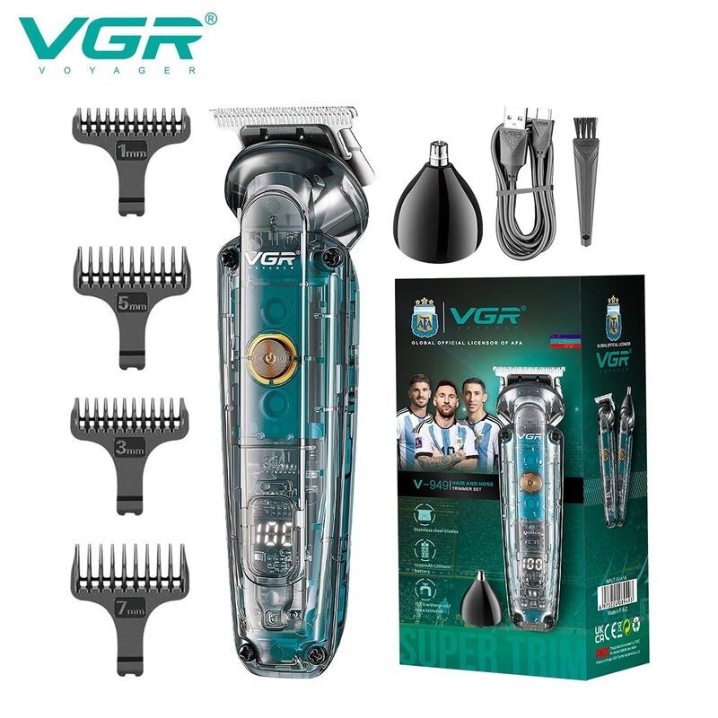 ماكينة قص الشعر الاحترافية VGR V949، قابلة لإعادة الشحن، لاسلكية، مقاومة للماء بمعيار IPX6، من شركة Shenzhen Weihong Technology Co., Ltd.
