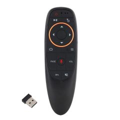 جهاز تحكم عن بعد لاسلكي G10S Air Mouse مزود بخاصية التحكم الصوتي، يعمل بتردد 2.4 جيجاهرتز، مزود بجيروسكوب وخاصية التعلم بالأشعة تحت الحمراء، متوافق مع أجهزة H96 MAX وX88 PRO وX96 MAX وAndroid TV Box HK1، من إنتاج شركة Shenzhen Weihong Technology Co., Ltd.