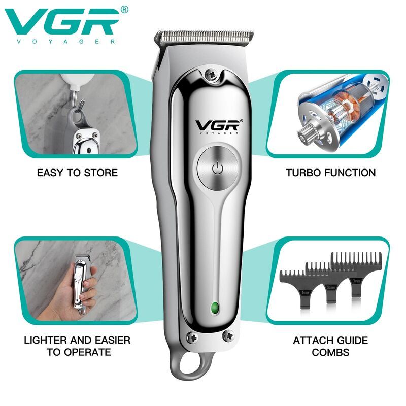 ماكينة تشذيب الشعر VGR V071 الاحترافية اللاسلكية، ماكينة قص الشعر الكهربائية بدون قص، متوفرة بالجملة من شركة Shenzhen Weihong Technology Co., Ltd.