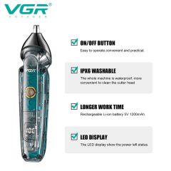 ماكينة قص الشعر الاحترافية VGR V949، قابلة لإعادة الشحن، لاسلكية، مقاومة للماء بمعيار IPX6، من شركة Shenzhen Weihong Technology Co., Ltd.