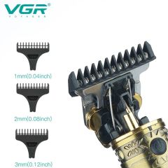 ماكينة حلاقة الشعر VGR V085 الاحترافية القابلة لإعادة الشحن للعناية الشخصية، بتصميم كلاسيكي، مزودة بمقص نقش USB، وأداة تشذيب T9، وخاصية تقليل طول الشعر، من إنتاج شركة Shenzhen Weihong Technology Co., Ltd.