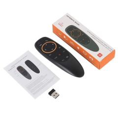 جهاز تحكم عن بعد لاسلكي G10S Air Mouse مزود بخاصية التحكم الصوتي، يعمل بتردد 2.4 جيجاهرتز، مزود بجيروسكوب وخاصية التعلم بالأشعة تحت الحمراء، متوافق مع أجهزة H96 MAX وX88 PRO وX96 MAX وAndroid TV Box HK1، من إنتاج شركة Shenzhen Weihong Technology Co., Ltd.