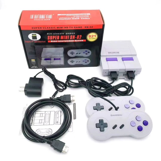 جهاز ألعاب 821 HD فائق الصغر، جهاز ألعاب SNES 8 بت، إصدار NWS الكلاسيكي، بسعر المصنع، طراز 821 مدمج، مقبض لشخصين، شركة Shenzhen Weihong Technology Co., Ltd.