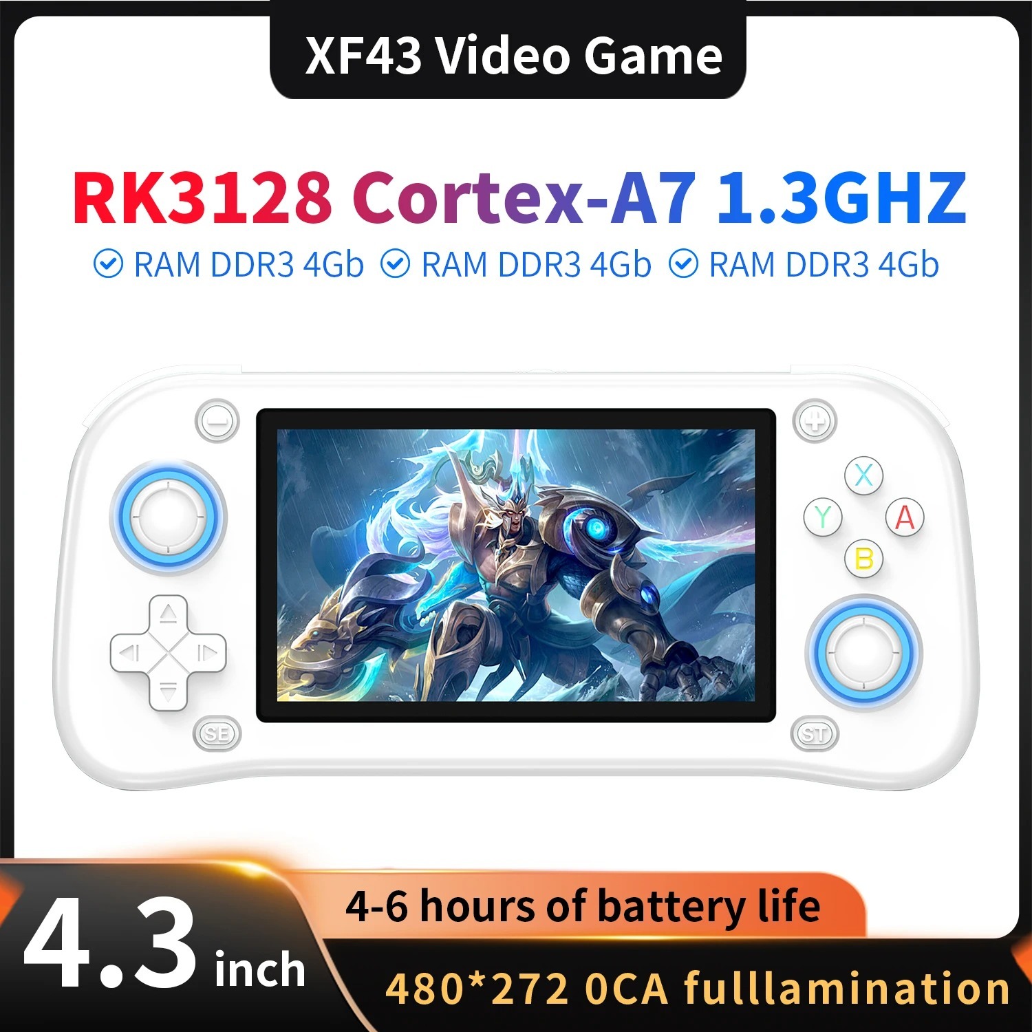 XF43 Ретро портативная игровая консоль с открытым исходным кодом, 4,3-дюймовым IPS-экраном, операционной системой Linux, чипом RK3128, портативный карманный видеоплеер, Shenzhen Weihong Technology Co., Ltd., XF43 Ретро портативная игровая консоль с открытым исходным кодом, 4,3-дюймовым IPS-экраном, операционной системой Linux, чипом RK3128, портативный карманный видеоплеер