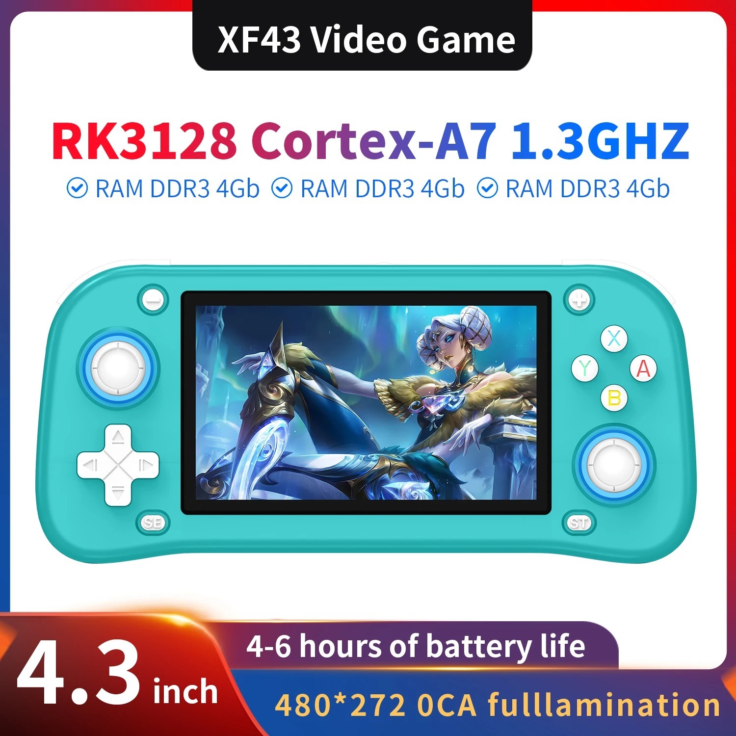 XF43 Ретро портативная игровая консоль с открытым исходным кодом, 4,3-дюймовым IPS-экраном, операционной системой Linux, чипом RK3128, портативный карманный видеоплеер, Shenzhen Weihong Technology Co., Ltd., XF43 Ретро портативная игровая консоль с открытым исходным кодом, 4,3-дюймовым IPS-экраном, операционной системой Linux, чипом RK3128, портативный карманный видеоплеер