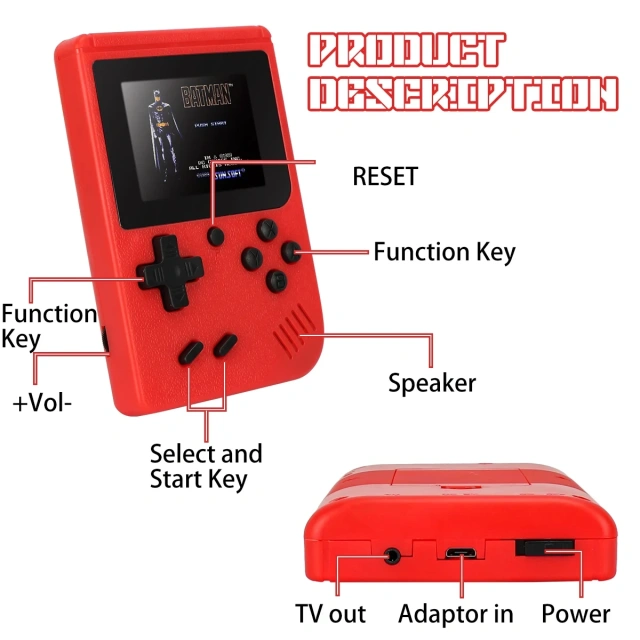Retro Video Game Console 8-bit 3.0 Inch LCD Screen 400 Games Portable Mini Handheld Kids Game Console,Shenzhen Weihong Technology Co., Ltd.,Classic Retro Video Pocket Games Console Lcd Screen Built-in 400 Handheld Portable Mini Game Player for Boy Christmas Gift
