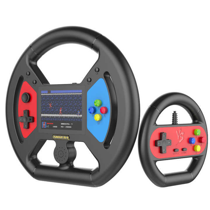 SU-8 Handheld Video Game Console for Steering Wheel Design Support TV Large Screen Output Two Game Player Built in 999 Games,Shenzhen Weihong Technology Co., Ltd.,SU-8 Handheld Video Game Console for Steering Wheel Design Support TV Large Screen Output Two Game Player Built in 999 Games