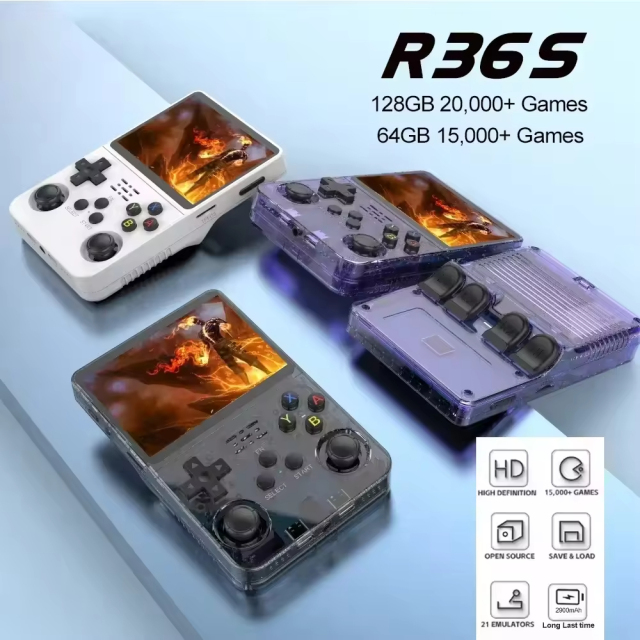 R36S Handheld Game Console Open Source Retro 3.5 Inch IPS Screen Game Console Linux System Screen Portable Pocket Classic Gaming,Shenzhen Weihong Technology Co., Ltd.,R36S Handheld Game Console Open Source Retro 3.5 Inch IPS Screen Game Console Linux System Screen Portable Pocket Classic Gaming