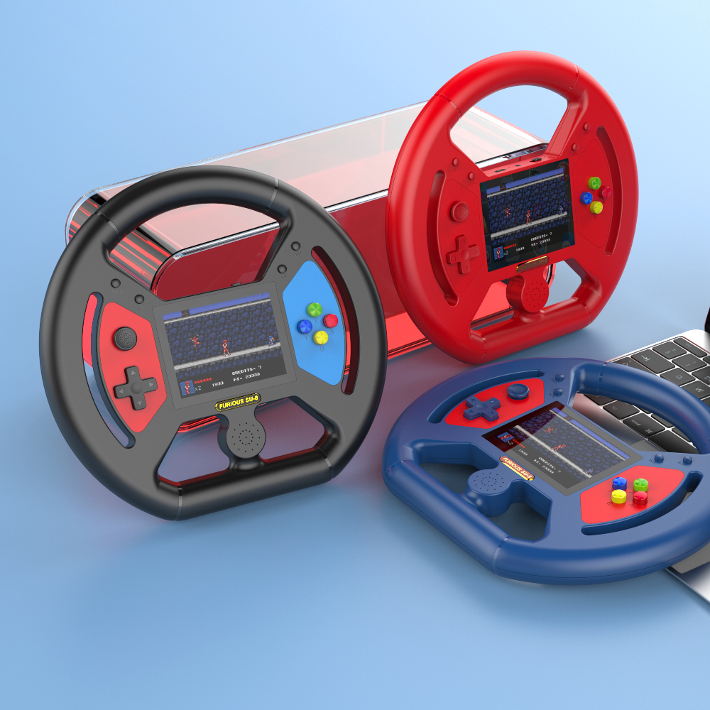 SU-8 Handheld Video Game Console for Steering Wheel Design Support TV Large Screen Output Two Game Player Built in 999 Games,Shenzhen Weihong Technology Co., Ltd.,SU-8 Handheld Video Game Console for Steering Wheel Design Support TV Large Screen Output Two Game Player Built in 999 Games