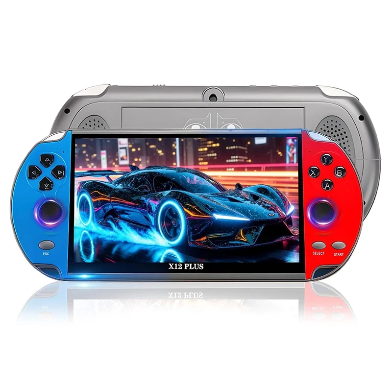 Консоль для видеоигр X12 Plus Retro, 10 000 игр, 7,1-дюймовый HD-экран, классический видеоматричный проигрыватель, поддержка выхода на телевизор, подарок для детей и взрослых