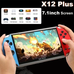 Консоль для видеоигр X12 Plus Retro, 10 000 игр, 7,1-дюймовый HD-экран, классический видеоматричный проигрыватель, поддержка выхода на телевизор, подарок для детей и взрослых