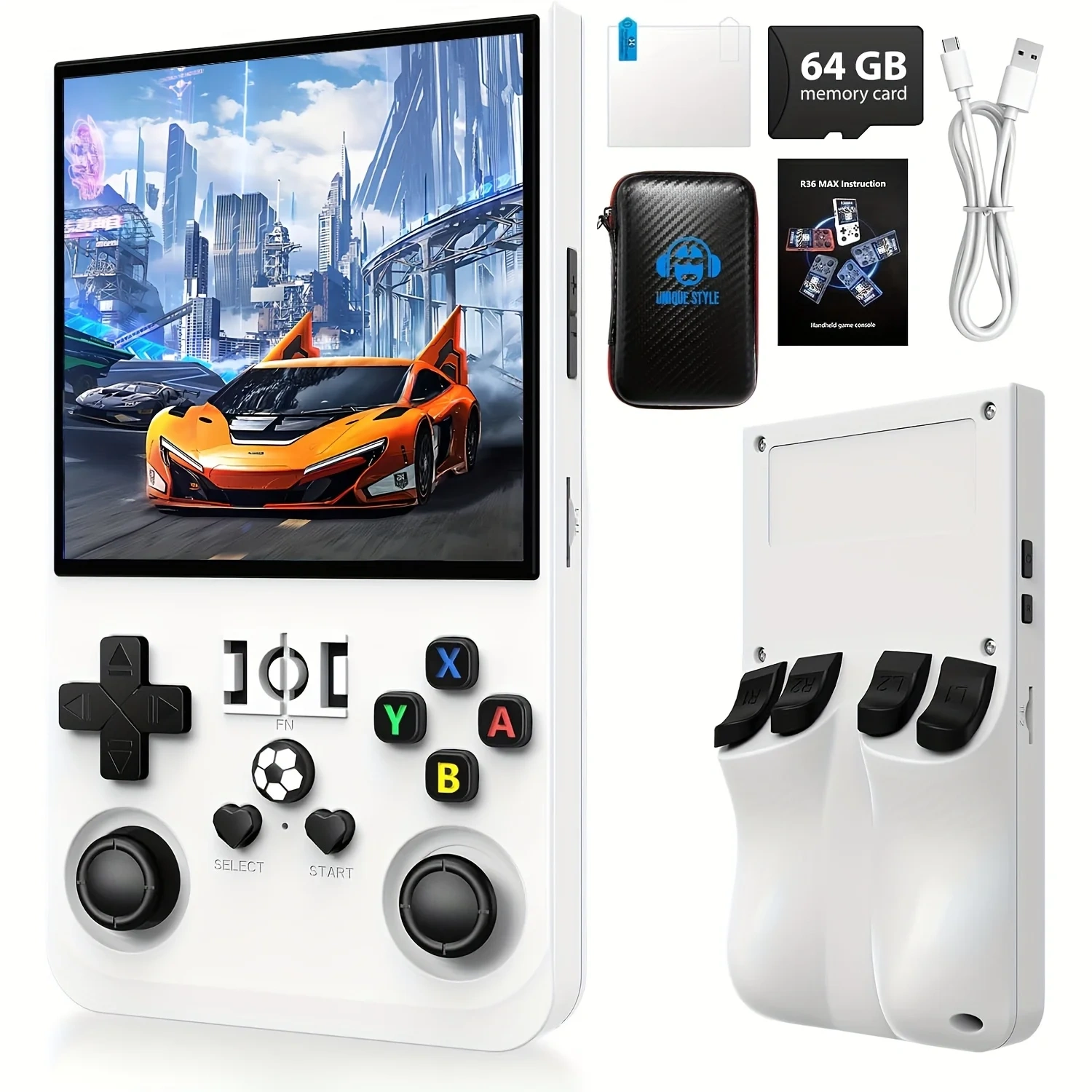 R36Max Handheld Game Console — Available in 5 Colors — Mini Handheld Console with 4.0-inch IPS Screen and USB Charging,Shenzhen Weihong Technology Co., Ltd.,R36Max Handheld Game Console — Available in 5 Colors — Mini Handheld Console with 4.0-inch IPS Screen and USB Charging