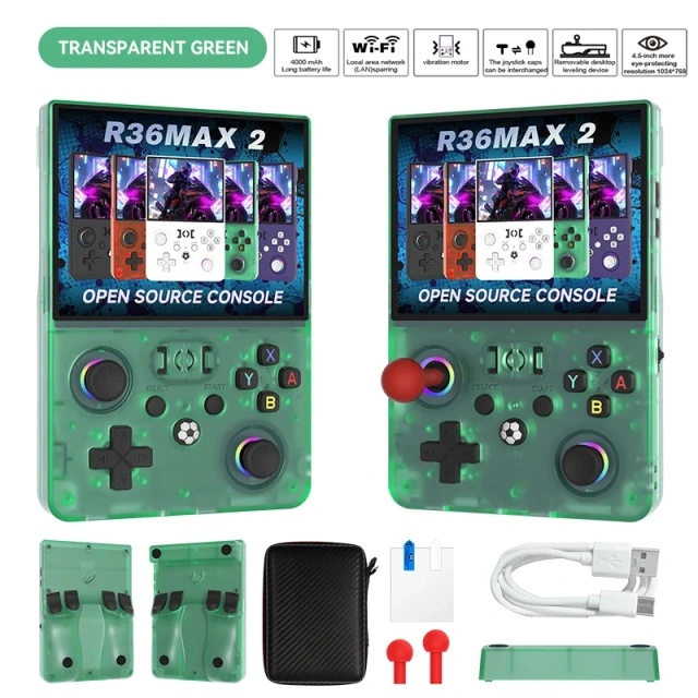 R36Max2 Retro Handheld Game Console Linux System 4.5 Inch IPS Screen 64G/128G Portable Pocket Player Built-in 22000+ Games,Shenzhen Weihong Technology Co., Ltd.,R36Max2 Retro Handheld Game Console Linux System 4.5 Inch IPS Screen 64G/128G Portable Pocket Player Built-in 22000+ Games