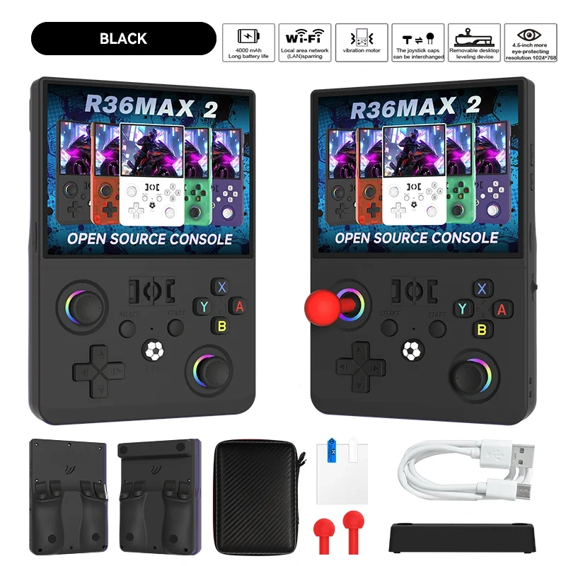 R36Max2 Retro Handheld Game Console Linux System 4.5 Inch IPS Screen 64G/128G Portable Pocket Player Built-in 22000+ Games,Shenzhen Weihong Technology Co., Ltd.,R36Max2 Retro Handheld Game Console Linux System 4.5 Inch IPS Screen 64G/128G Portable Pocket Player Built-in 22000+ Games