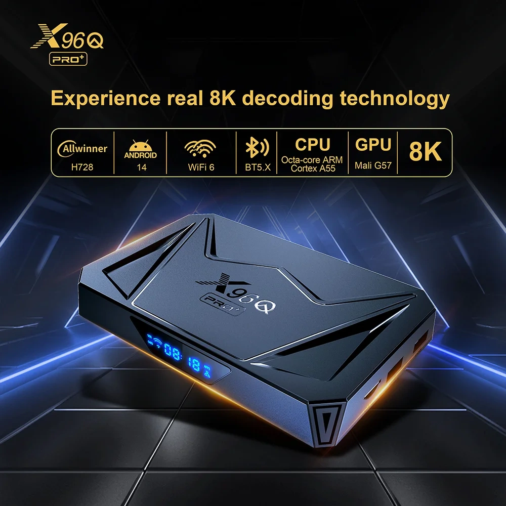 X96Q PRO+ Android 14 Smart TV Box Allwinner H728 Quad Core 8K HD 1000M Wifi6 X96QPRO Plus Set Top Box 4GB 32GB,Shenzhen Weihong Technology Co., Ltd.,X96Q PRO+ Android 14 Smart TV Box