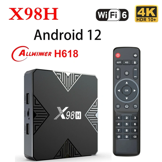 X98H Android 12.0 Allwinner H618 100M LAN Dual Wifi6 2.4G 5G 4K Media Player 4G 32G H.265 HDR Set Top Box Smart TV BOX,Shenzhen Weihong Technology Co., Ltd.,X98H Android 12.0 Allwinner H618 100M LAN Dual Wifi6 2.4G 5G 4K Media Player 4G 32G H.265 HDR Set Top Box Smart TV BOX