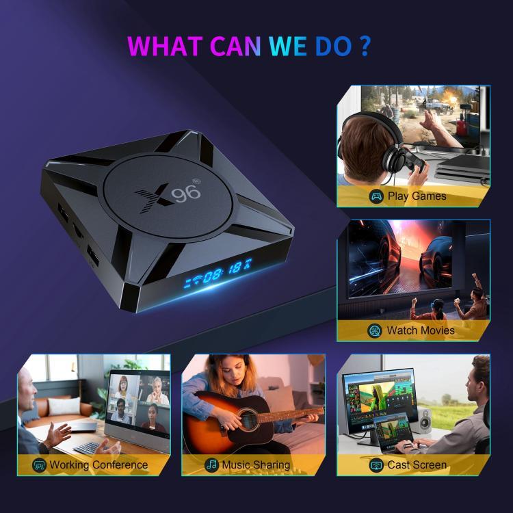 Boîtier TV Android X96M300 compatible 4K HDR10, processeur quadricœur Amlogic S905X5M, 4 Go de RAM et 32 Go de ROM, Shenzhen Weihong Technology Co., Ltd.