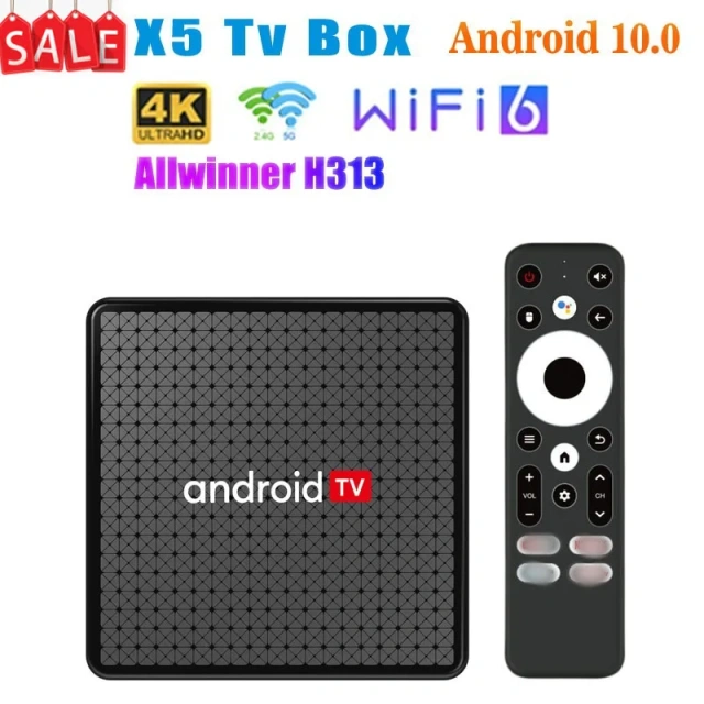 Boîtier TV X5 Android 10.0 2 Go 16 Go Allwinner H313 4K BT V5.0 Wifi6 1080p, Shenzhen Weihong Technology Co., Ltd.