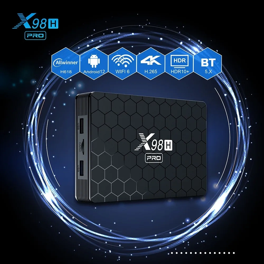 X98H Pro Smart TV Box 6K 2.4&5G WiFi6 BT 1000M LAN Google Voice Assistant Android 12.0 Allwinner H618 TV Box X98HPro Set Top Box,Shenzhen Weihong Technology Co., Ltd.,X98H Pro Smart TV Box  Set Top Box