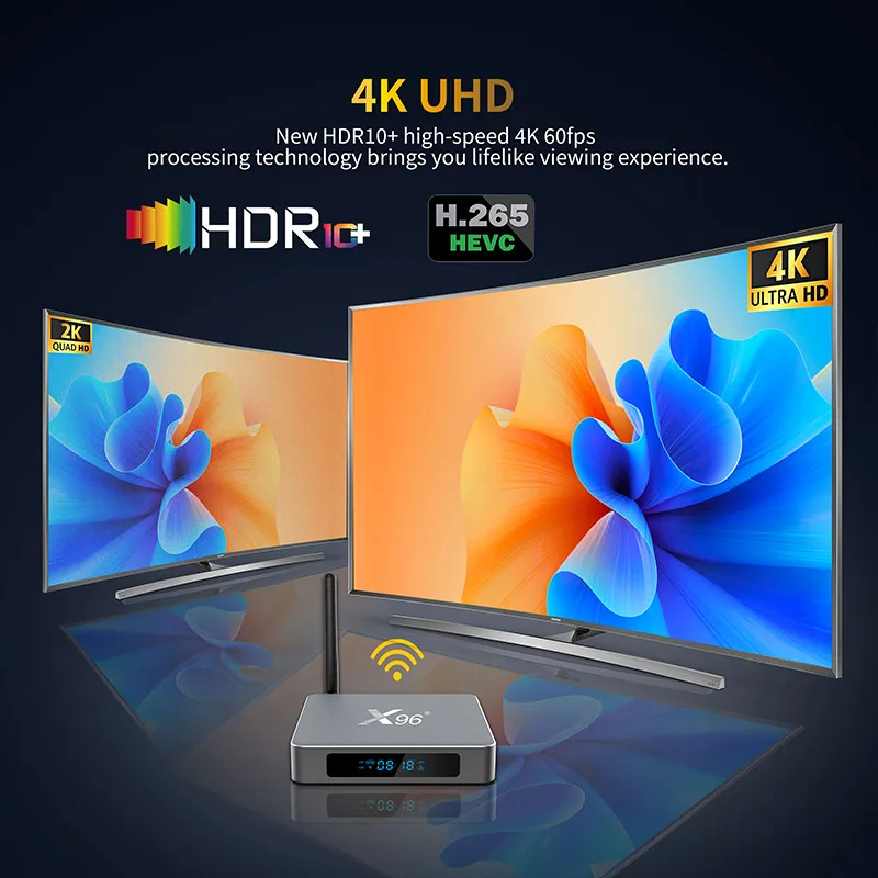 Boîtier TV X96 X9 S922X, décodeur 8K HD H.265, double Wi-Fi avec antenne, compatible 3D, Shenzhen Weihong Technology Co., Ltd., Super TV Box X96 X9 S922X