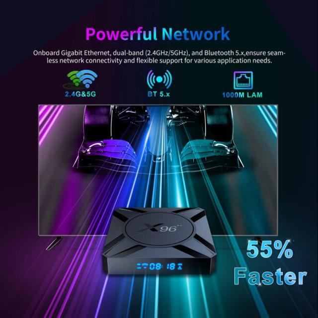 Boîtier TV Android X96M300 compatible 4K HDR10, processeur quadricœur Amlogic S905X5M, 4 Go de RAM et 32 Go de ROM, Shenzhen Weihong Technology Co., Ltd.