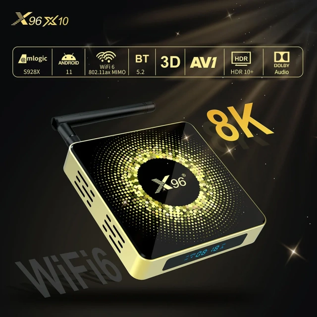 X96 X10 Amlogic S928X TV Box 8GB 64GB Support Dolby 8K USB3.0 Wifi6 BT5.2 1000M LAN Google Voice Set Top Box Media Player X96X10,Shenzhen Weihong Technology Co., Ltd.,X96 X10 Amlogic S928X TV Box