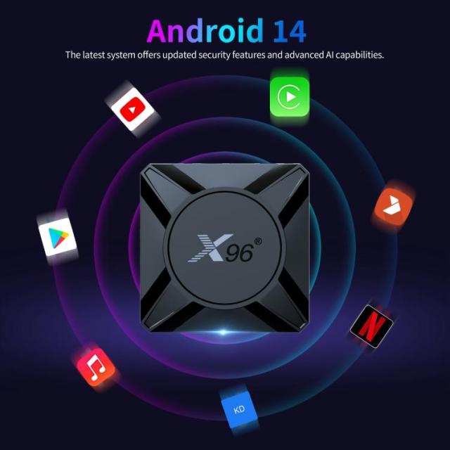Boîtier TV Android X96M300 compatible 4K HDR10, processeur quadricœur Amlogic S905X5M, 4 Go de RAM et 32 Go de ROM, Shenzhen Weihong Technology Co., Ltd.