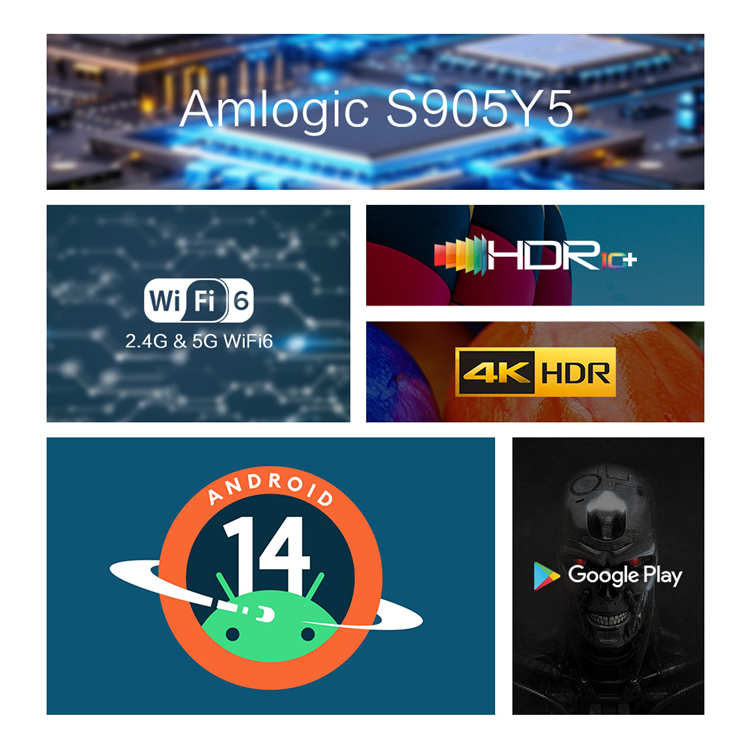 Tanix TX5 Android 14 TV Box 14.0 HD 4K Decoder Smart TVbox Amlogic S905Y5 Quad Core WiFi 4G RAM 64G ROM Reproductor multimedia Set-Top Box, Shenzhen Weihong Technology Co., Ltd., Tanix TX5 Android 14 TV Box 14.0 HD 4K Decoder Smart TVbox