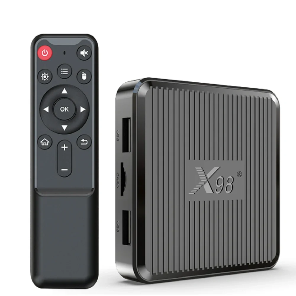 Boîtier TV X98Q Android 11 Amlogic S905W2 2 Go 16 Go / 1 Go 8 Go AV1 3D Wi-Fi 2,4 GHz 5 GHz 4K HDR Lecteur multimédia intelligent pour la maison, Shenzhen Weihong Technology Co., Ltd.