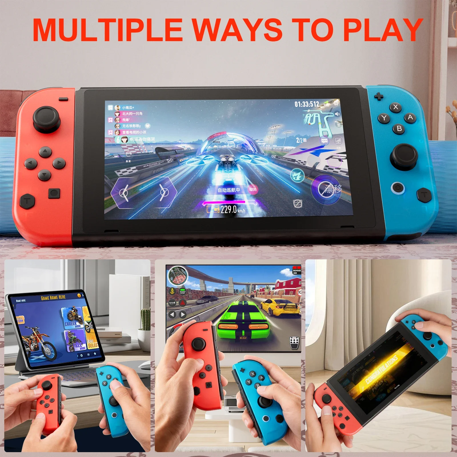 Manette de jeu Joy 02 RGB LED 5.2 BT Switch L/R pour Nintendo Switch/Lite/Console OLED avec double vibration pour PC, Shenzhen Weihong Technology Co., Ltd., Manette de jeu Joy 02 RGB LED 5.2 BT Switch L/R pour Nintendo Switch/Lite/Console OLED avec double vibration pour PC