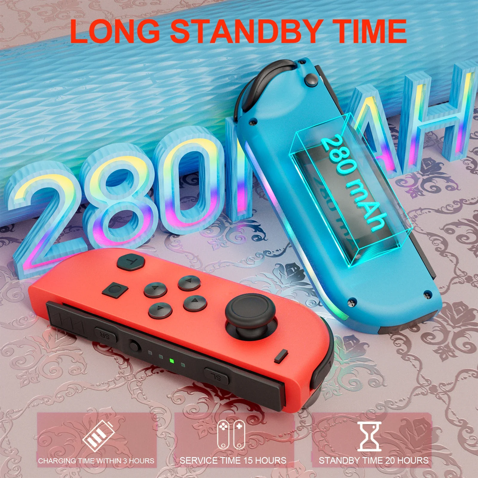 Manette de jeu Joy 02 RGB LED 5.2 BT Switch L/R pour Nintendo Switch/Lite/Console OLED avec double vibration pour PC, Shenzhen Weihong Technology Co., Ltd., Manette de jeu Joy 02 RGB LED 5.2 BT Switch L/R pour Nintendo Switch/Lite/Console OLED avec double vibration pour PC