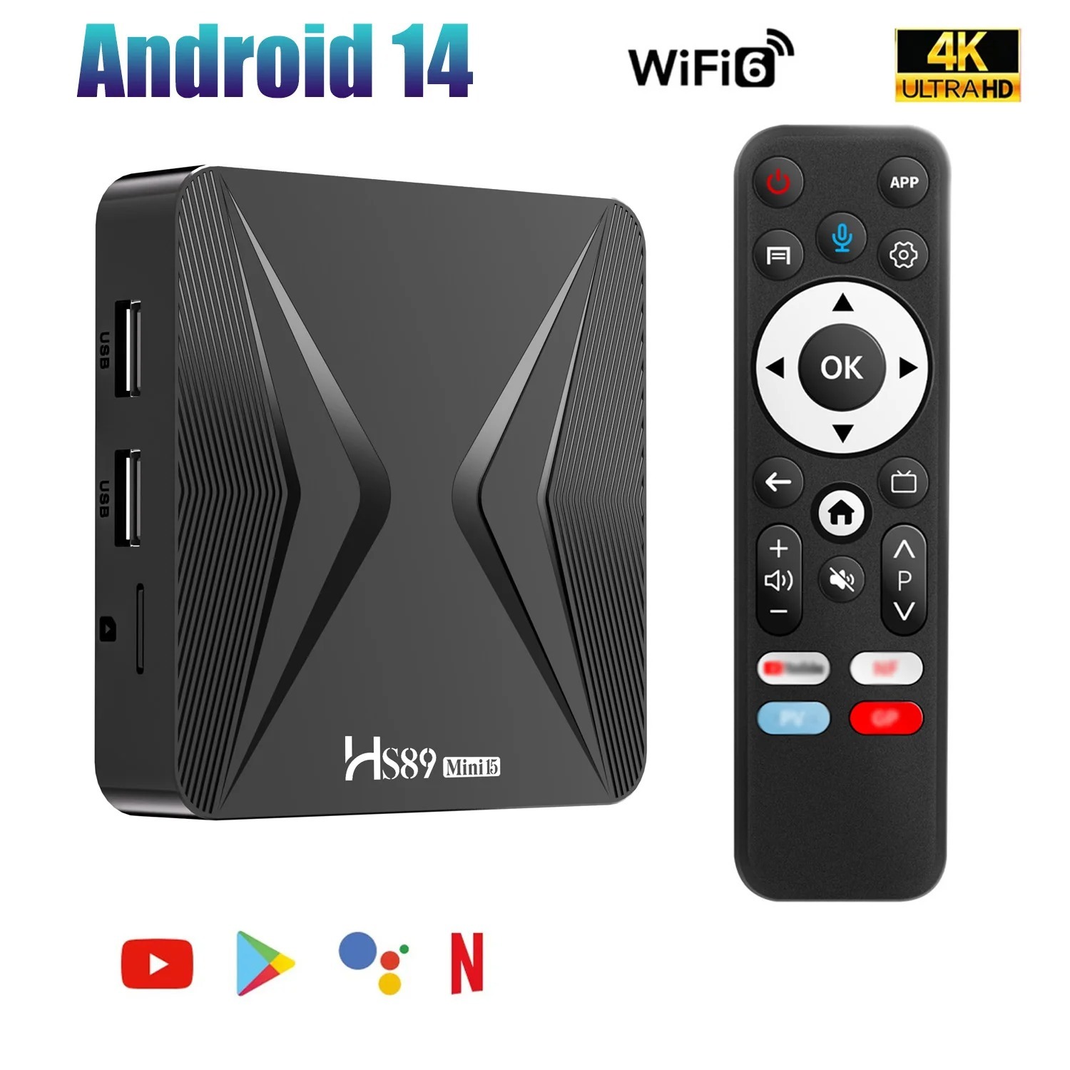 HS89 Mini15 RK3539 TV Box Rockchip Asistente de Voz Decodificador de Video 4K, Shenzhen Weihong Technology Co., Ltd., HS89 Mini15 RK3539 TV Box Decodificador