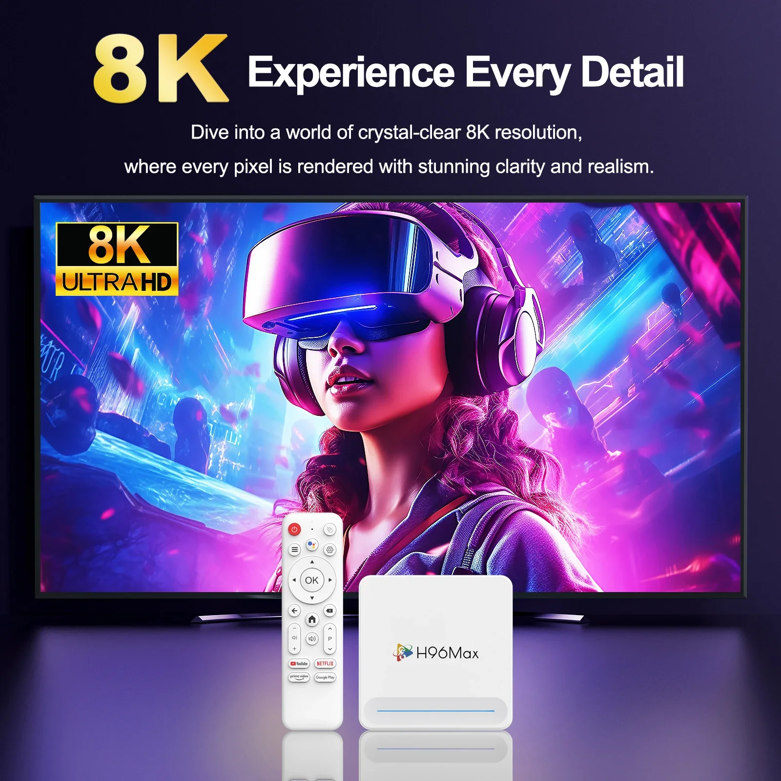 Boîtier TV H96Max H618 Plus 8K Android 14 Quad Core WiFi 2,4/5 GHz, Shenzhen Weihong Technology Co., Ltd.