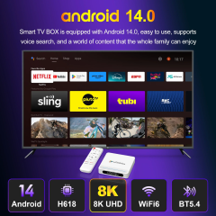 Boîtier TV H96Max H618 Plus 8K Android 14 Quad Core WiFi 2,4/5 GHz, Shenzhen Weihong Technology Co., Ltd.