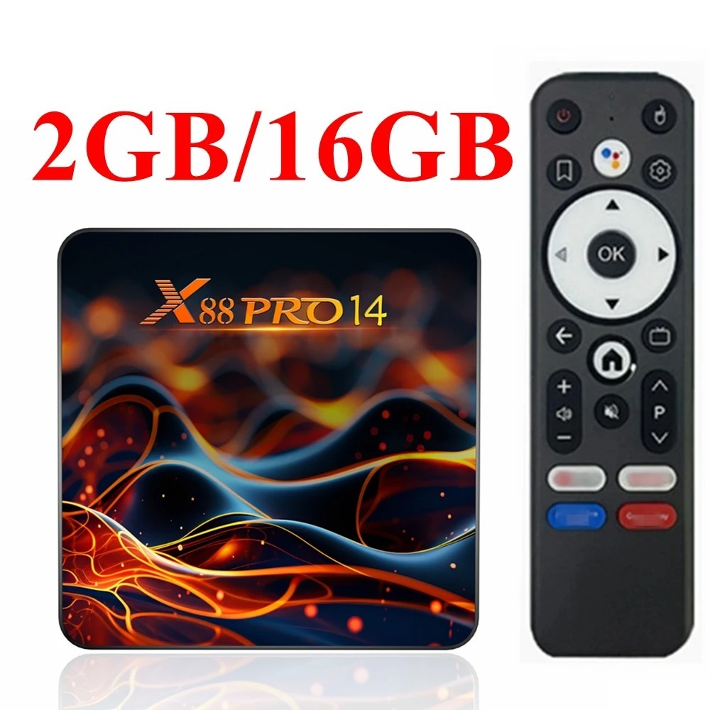 Décodeur X88 Pro 14 RK3518 Quad Core 2 Go de RAM 16 Go de ROM 4K LAN Wi-Fi 6 100 Mbit/s Bluetooth 5.0, Shenzhen Weihong Technology Co., Ltd.
