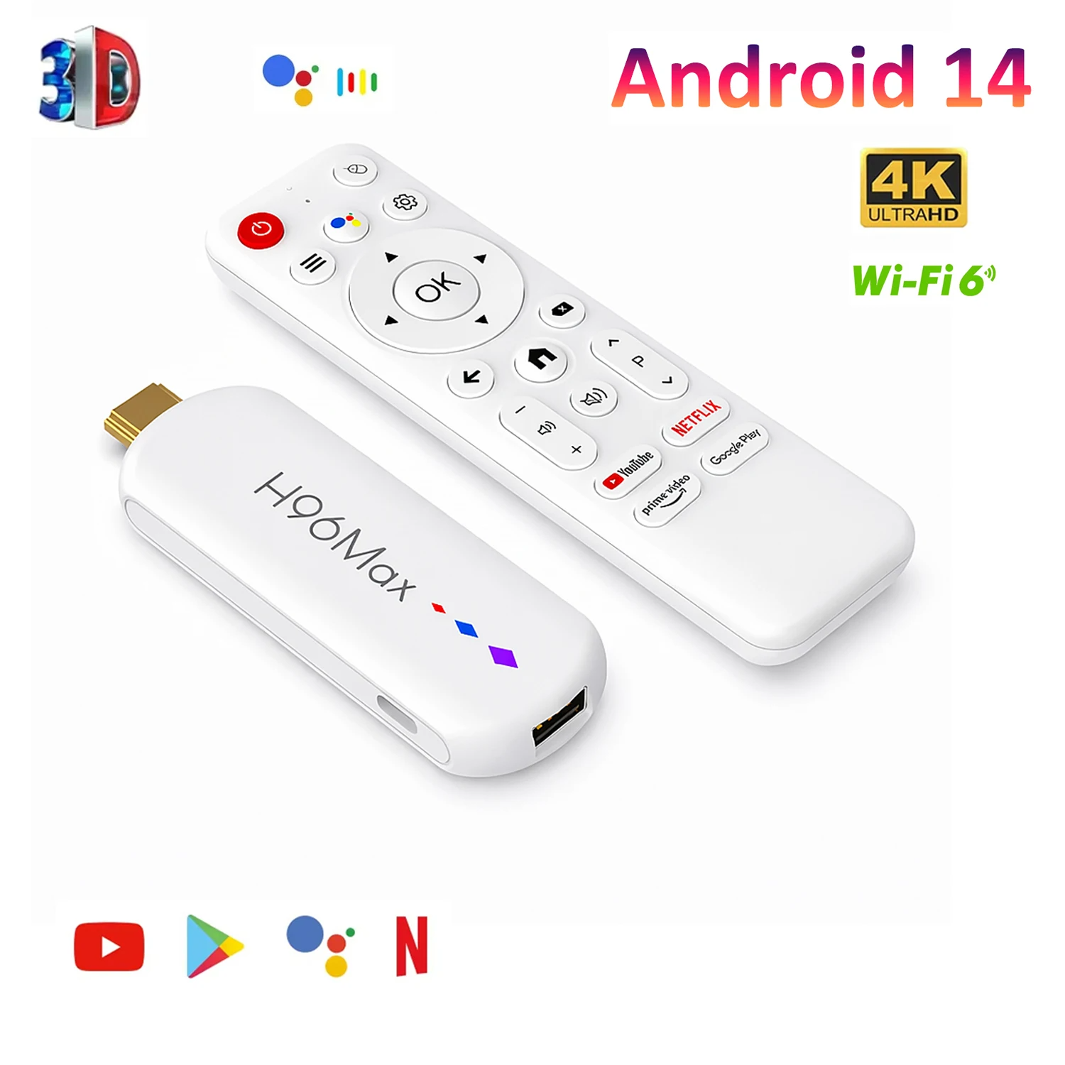 Clé TV connectée H96 Max M20 Quad-Core avec lecteur multimédia, assistant vocal et prise en charge du streaming 4K (2 Go ou 16 Go de RAM), Shenzhen Weihong Technology Co., Ltd.