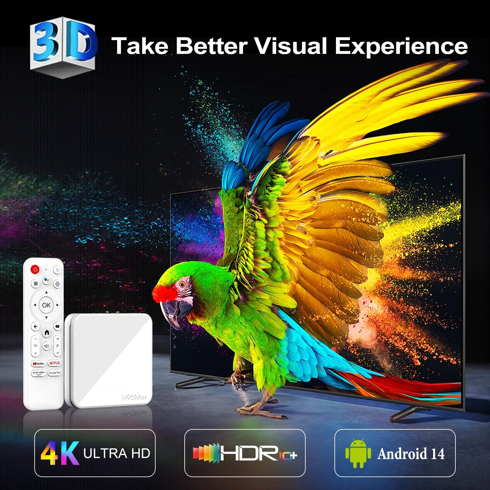 H96 MAX H313 TV Box Android 14 Smart TV Box 4K Video Set Top Box,Shenzhen Weihong Technology Co., Ltd.,H96 MAX H313 TV Box Android 14 Smart TV Box 4K Video Set Top Box