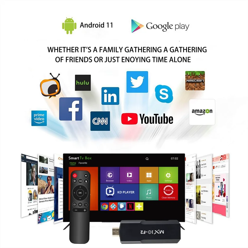 Clé TV MX10 F2 Allwinner RK3228ATV avec processeur graphique ARM Mali-400 MP2, Wi-Fi 2,4 GHz/5 GHz et Bluetooth 4.0, Shenzhen Weihong Technology Co., Ltd., Clé TV MX10 F2 Allwinner RK3228ATV avec processeur graphique ARM Mali-400 MP2, Wi-Fi 2,4 GHz/5 GHz et Bluetooth 4.0