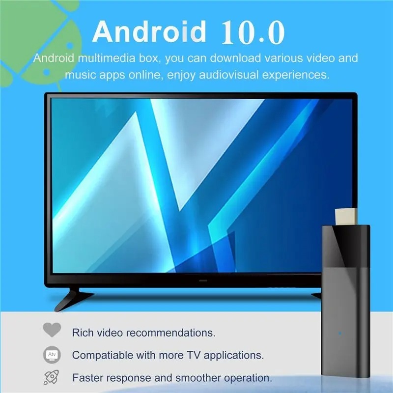 Q6 Mini TV Stick Android 10 2GB+8GB 2.4G+5G Wifi+BT4.0 H313 Smart TV Box Android TV Stick, Shenzhen Weihong Technology Co., Ltd., Q6 Mini TV Stick Android 10 H313 Smart TV Stick