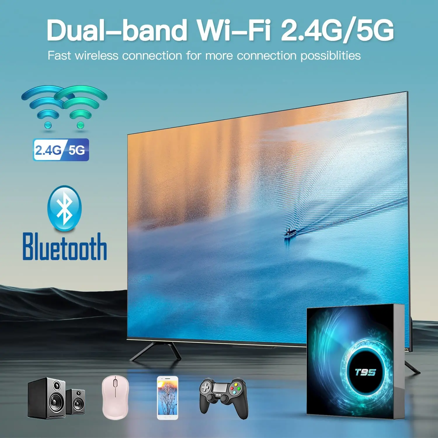 Boîtier TV intelligent T95 Android16 Allwinner H616, Shenzhen Weihong Technology Co., Ltd., Boîtier TV intelligent T95 Android16 Allwinner H616