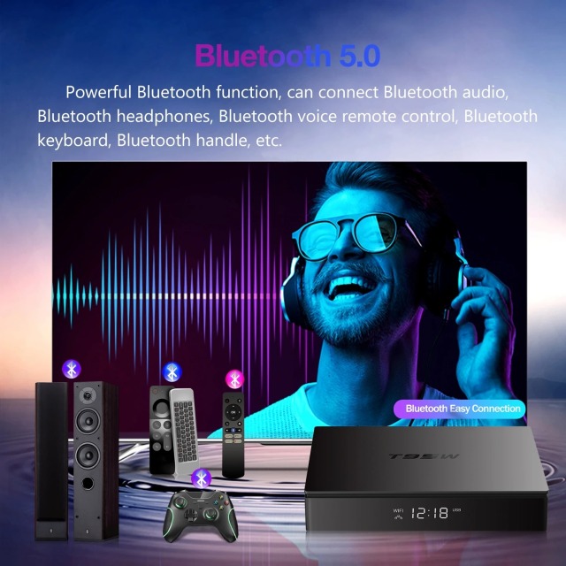 Boîtier TV Android 11 T95W avec processeur Amlogic S905W2, lecteur multimédia, Shenzhen Weihong Technology Co., Ltd.