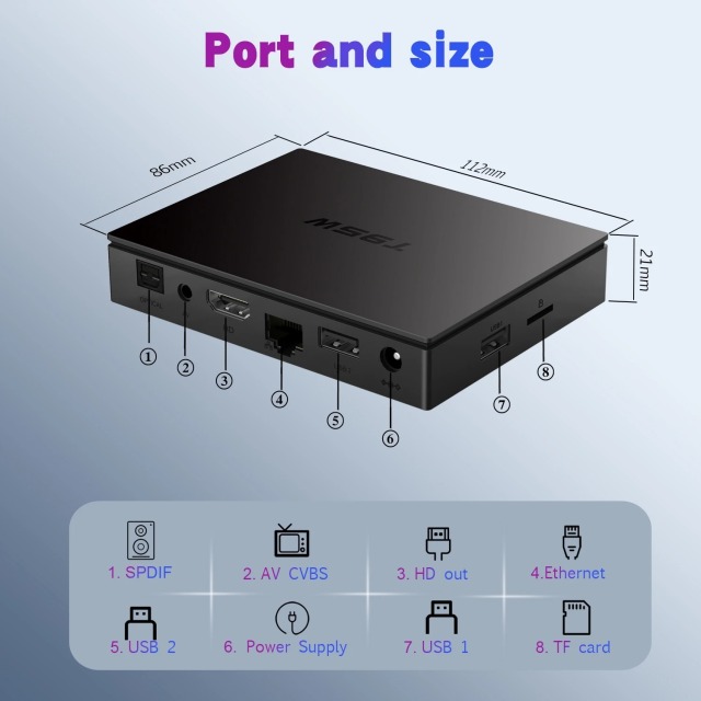 Boîtier TV Android 11 T95W avec processeur Amlogic S905W2, lecteur multimédia, Shenzhen Weihong Technology Co., Ltd.