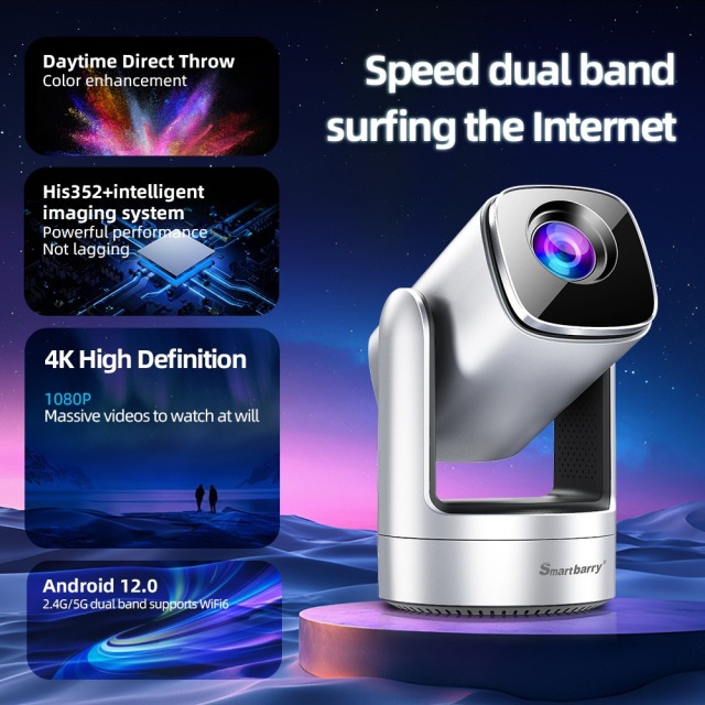 HT26 4K WiFi High-definition Android Smart Projector,Shenzhen Weihong Technology Co., Ltd.,HT26 4K WiFi High-definition Android Smart Projector