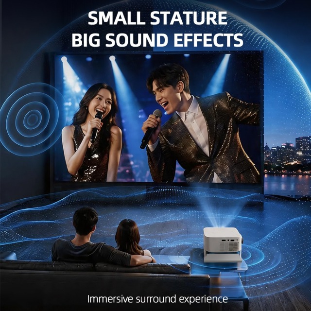 Mini projecteur sans fil portable HT29 pour la maison, haute définition 4K, à fixation murale, Shenzhen Weihong Technology Co., Ltd., Mini projecteur sans fil portable HT29 pour la maison