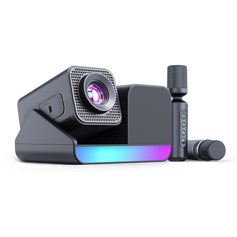 Projecteur portable haute définition HT36PRO avec double microphone pour chambre à coucher, Shenzhen Weihong Technology Co., Ltd., Projecteur portable haute définition HT36PRO pour chambre à coucher, avec double microphone, pour karaoké à domicile, Shenzhen Weihong Technology Co., Ltd.