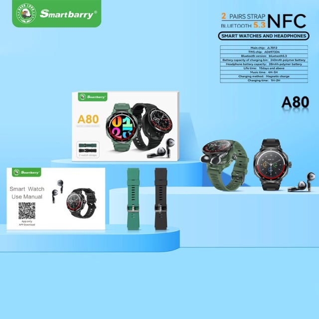 A80 Smartwatch-Earphone Two-in-One Smart Communication Watch for Sports,Shenzhen Weihong Technology Co., Ltd.,A80 Smartwatch-Earphone Two-in-One Smart Communication Watch for Sports