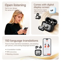X62 Bluetooth Headphones Digital Display Open Ear Design for Sports Translator Earphones,Shenzhen Weihong Technology Co., Ltd.,X62 Bluetooth Headphones for Sports Translator Earphones