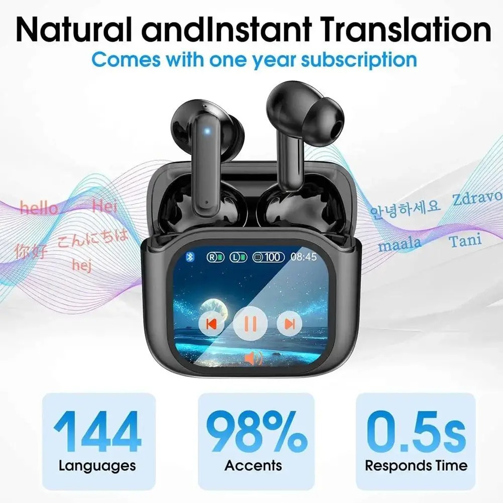 JM19 ANC Wireless Earphone Digital Display LED Screen Touch Control Wireless Gaming Earbuds with AI Translation,Shenzhen Weihong Technology Co., Ltd.,JM19  Wireless Earphone Gaming Earbuds with AI Translation